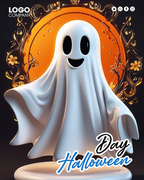 Rendu PSD 3D Halloween heureux