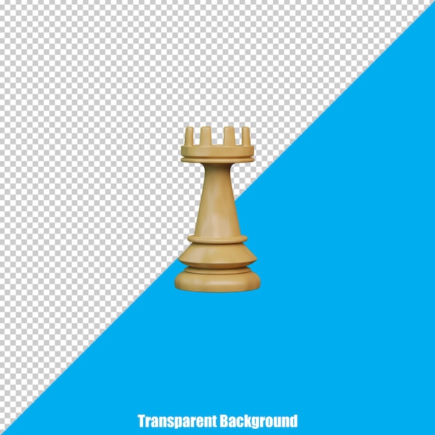 PSD rendu réaliste 3d stylisé d'une pièce d'échecs sur fond transparent