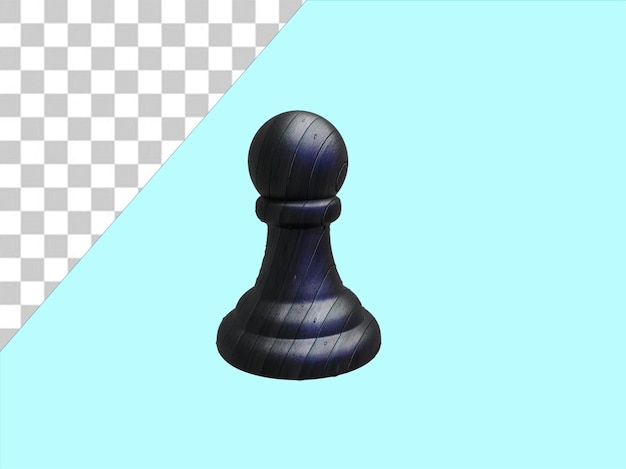 Rendu réaliste psd 3d d'une pièce d'échecs sur un fond transparent