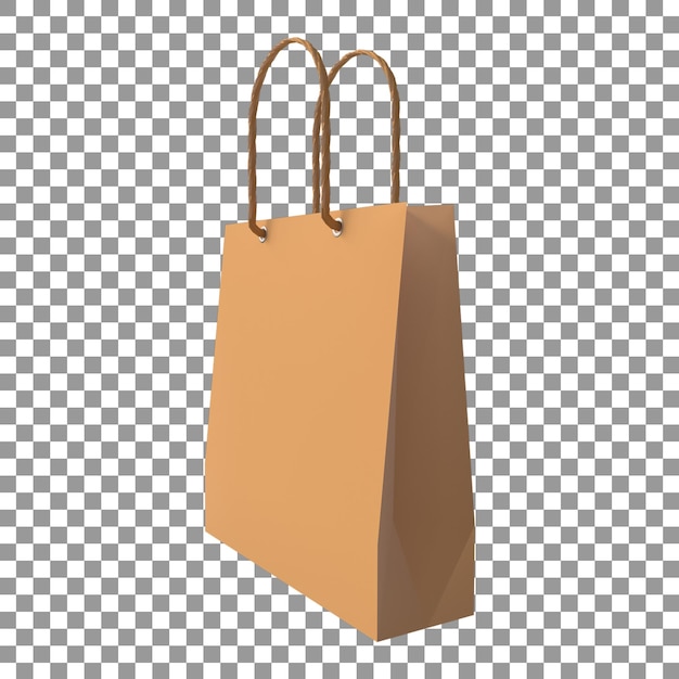Rendu de sac en papier 3d marron réaliste Sac à provisions pour maquette