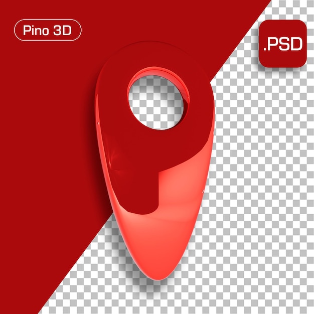 PSD le rendu de selo 3d pino vermelho