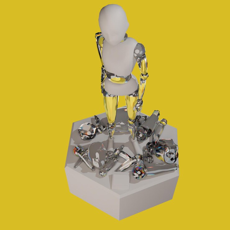 PSD le rendu de la statue humaine en 3d