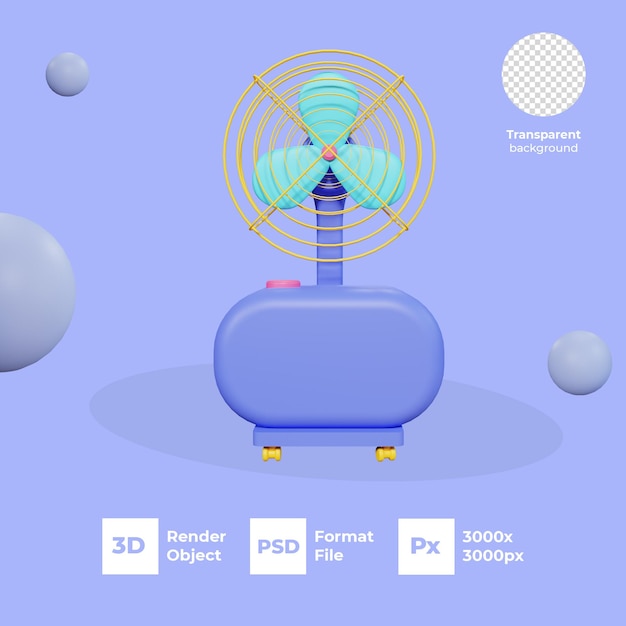 Rendu de ventilateur 3D avec fond transparent