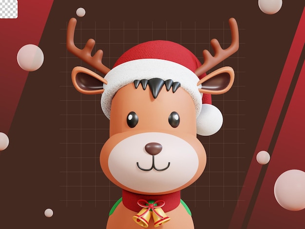 renna del pacchetto dell'icona di natale 3d