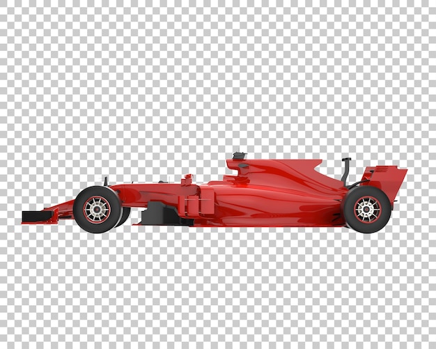 Rennwagen auf transparentem Hintergrund. 3D-Rendering - Abbildung