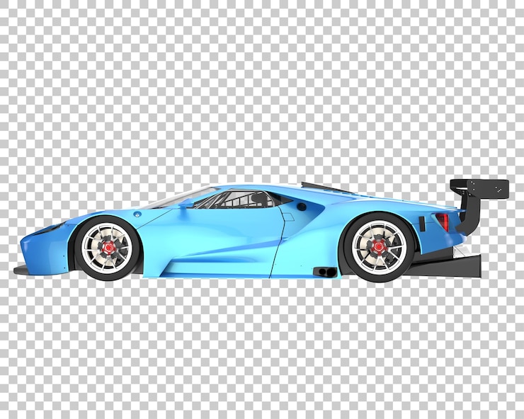 PSD rennwagen auf transparentem hintergrund. 3d-rendering - abbildung
