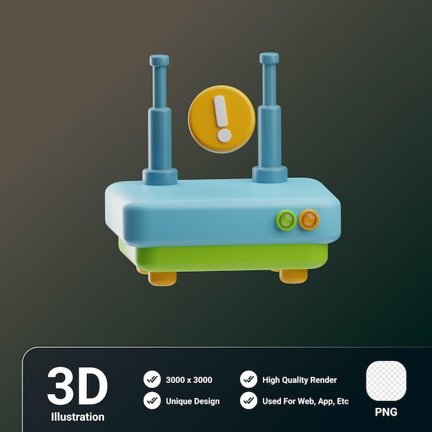 réparation du périphérique Routeur Illustration 3D du périphérique
