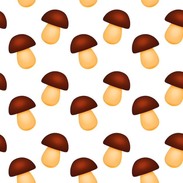 repeating raster pattern with boletus mushrooms