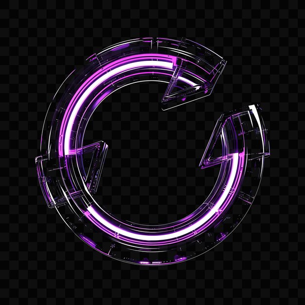 Repetir ícone 3d com flecha circular feito com translúcida res psd y2k glowing neon web logo design