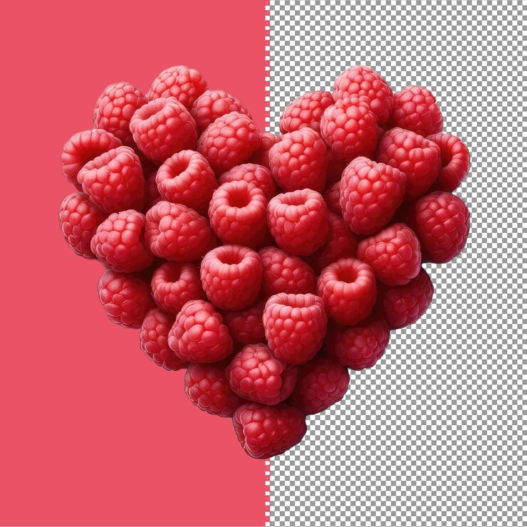 PSD repleto de frambuesas rojas png