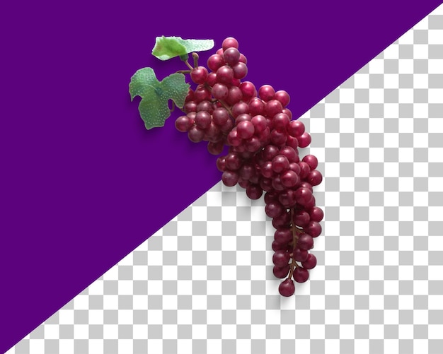 Representação 3D de uvas em fundo transparente