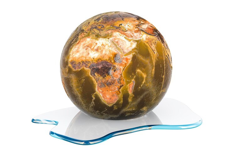 PSD representação 3d do conceito de aquecimento global e mudança climática isolada em fundo transparente