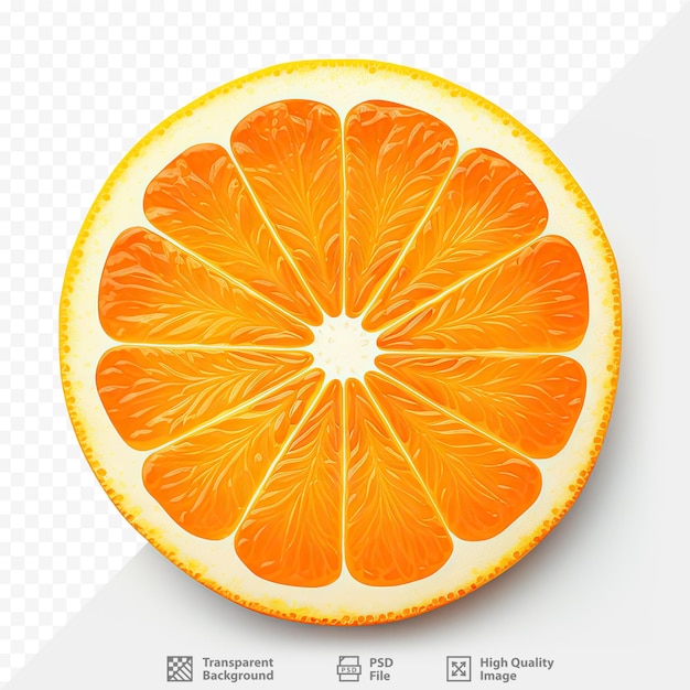PSD representação artística de laranja e sua fatia
