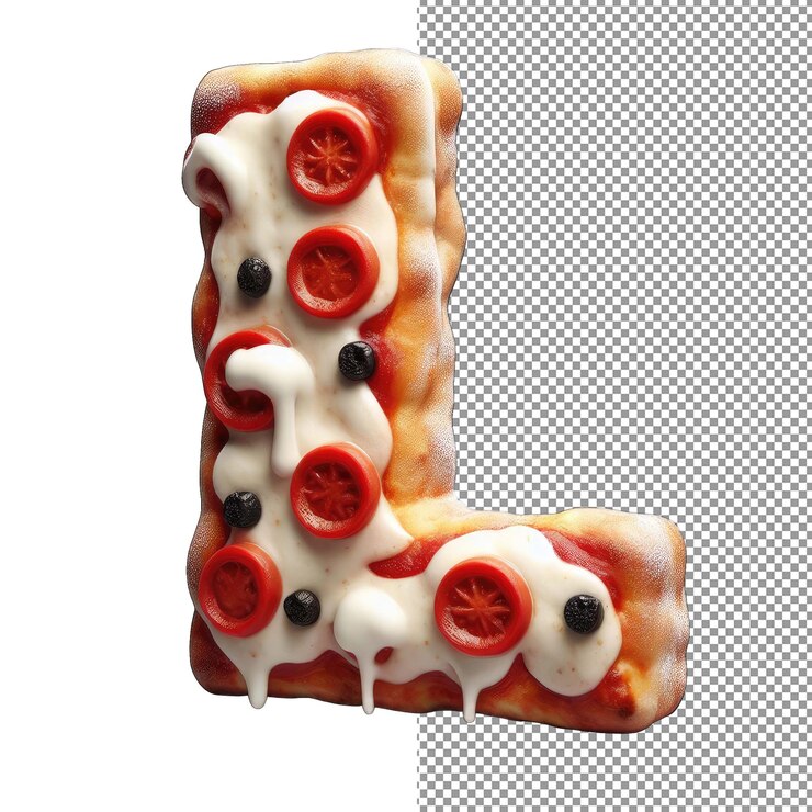PSD representação de letras de sizzling pizza png