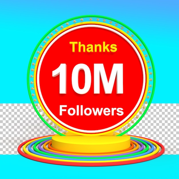 PSD representación 3d de 10 millones de seguidores ilustración de 10 millones de seguidores