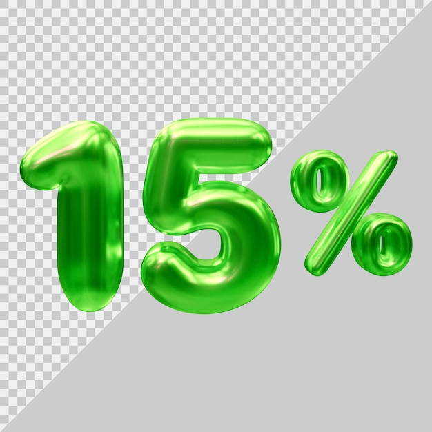 representación 3d del 15 por ciento con estilo moderno