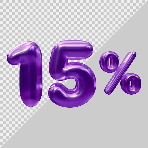 representación 3d del 15 por ciento con estilo moderno
