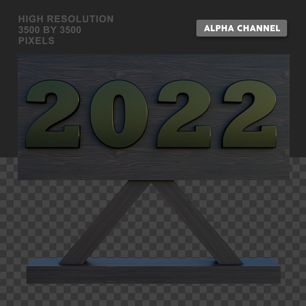 Representación 3d 2022 premium psd