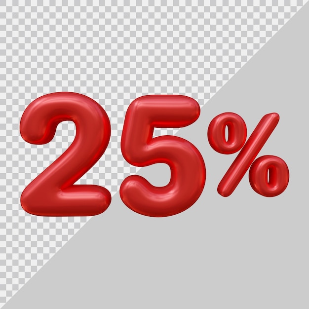 representación 3d del 25 por ciento con estilo moderno