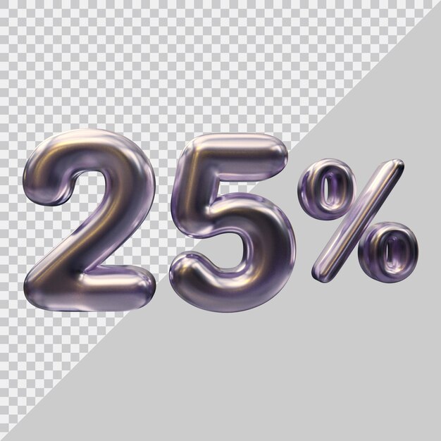 representación 3d del 25 por ciento con estilo moderno