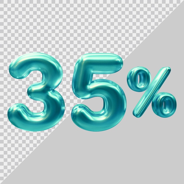 Representación 3d del 35 por ciento con estilo moderno.