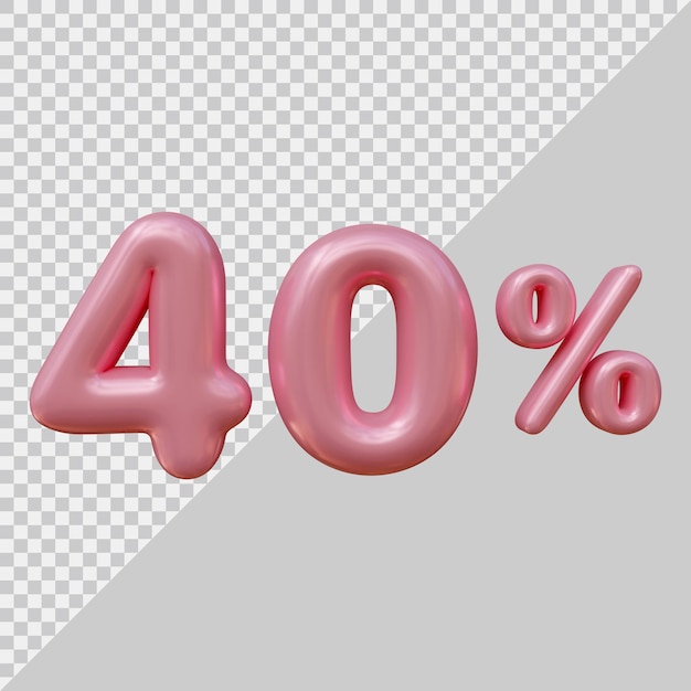 representación 3d del 40 por ciento con estilo moderno