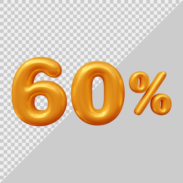 Representación 3d del 60 por ciento con estilo moderno.