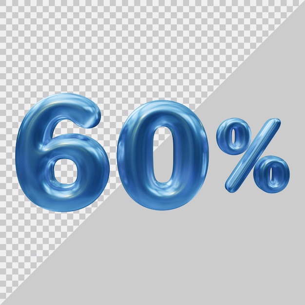 Representación 3d del 60 por ciento con estilo moderno.