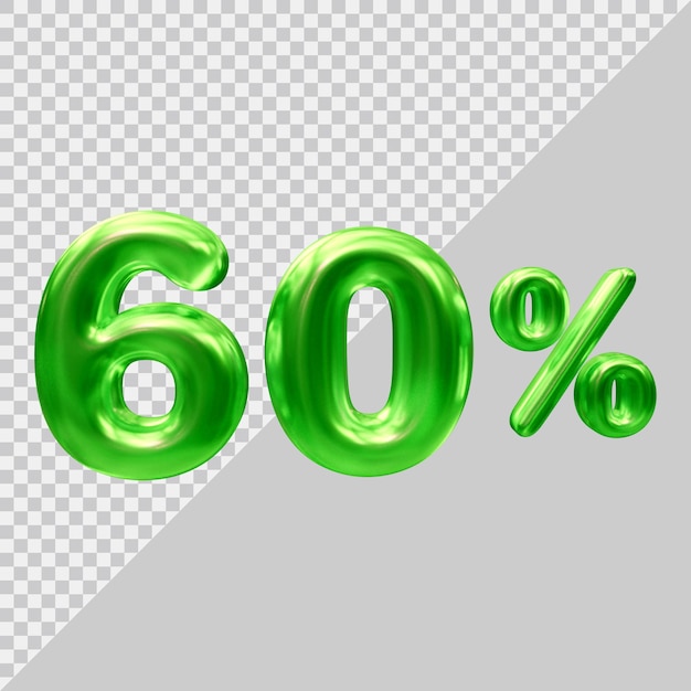 Representación 3d del 60 por ciento con estilo moderno.