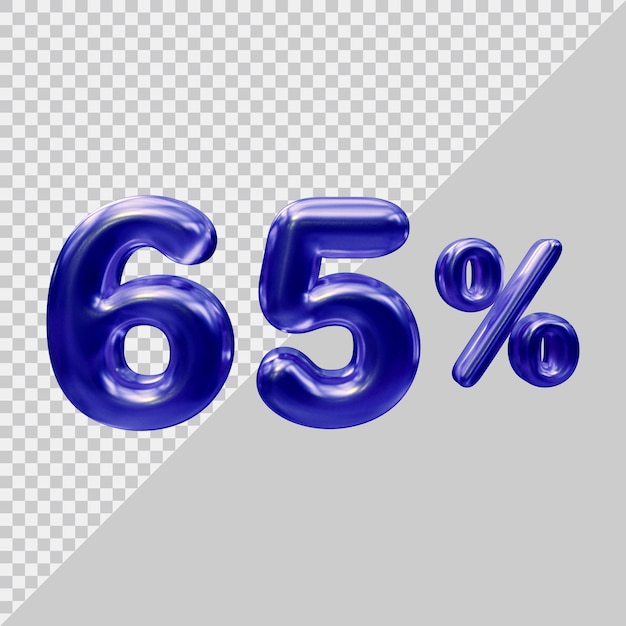 Representación 3d del 65 por ciento con estilo moderno.