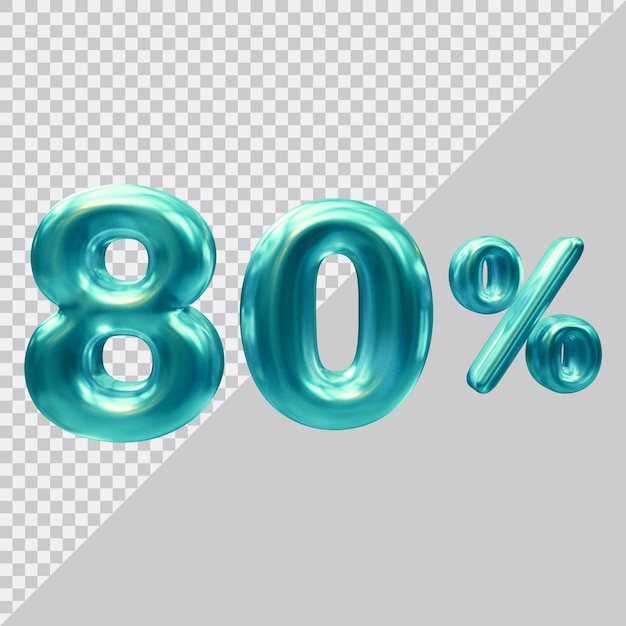 Representación 3d del 80 por ciento con estilo moderno.