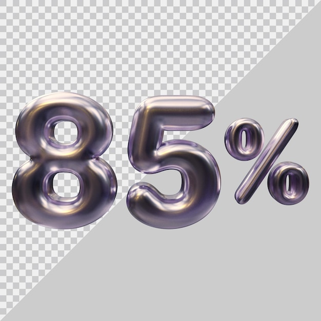 Representación 3d del 85 por ciento con estilo moderno.