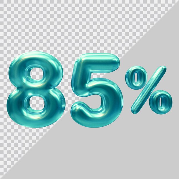 Representación 3d del 85 por ciento con estilo moderno.