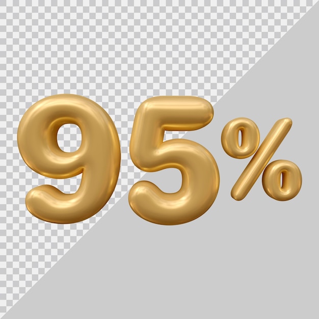 Representación 3d del 95 por ciento con estilo moderno.