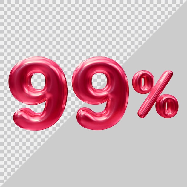 Representación 3d del 99 por ciento con estilo moderno.