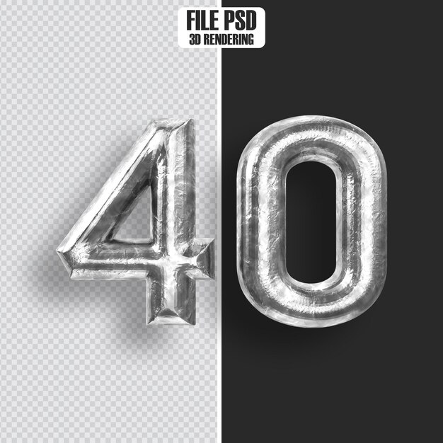 Representación 3D de acero número 40