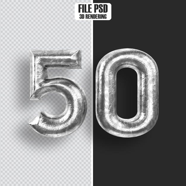 Representación 3D de acero número 50