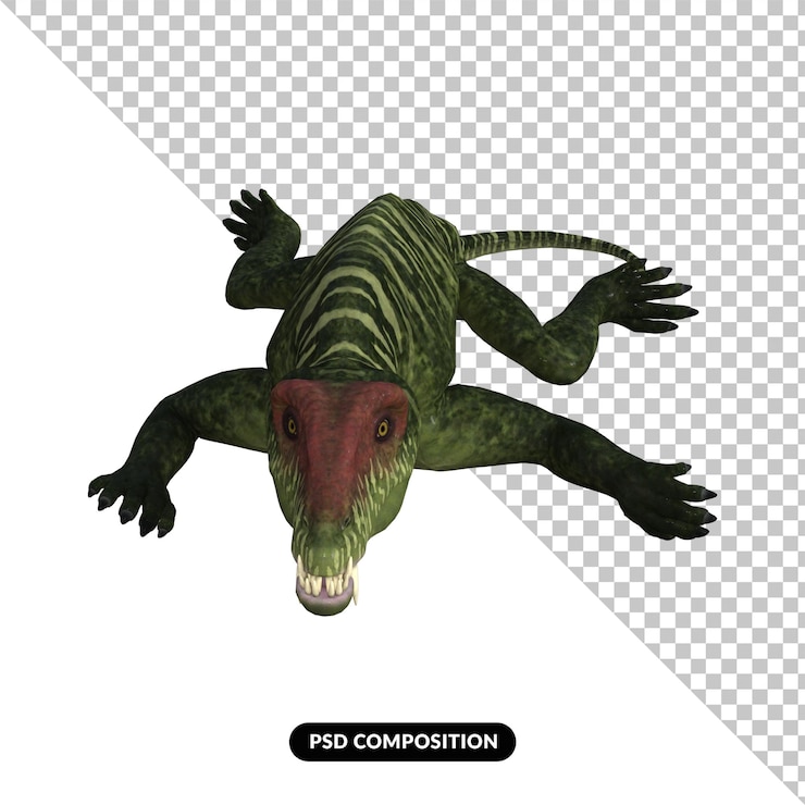 PSD representación 3d aislada de un dinosaurio doliosauriscus