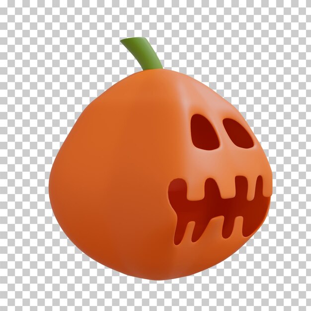 Representación 3D aislada del fantasma de la calabaza de Halloween