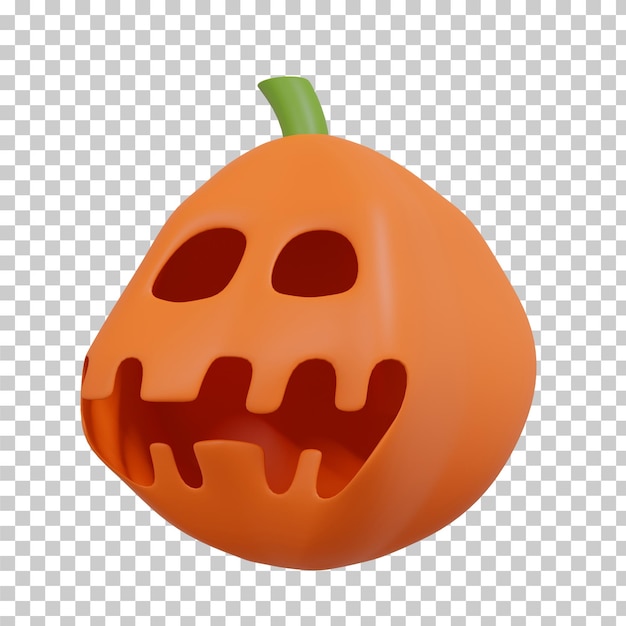 Representación 3D aislada del fantasma de la calabaza de Halloween