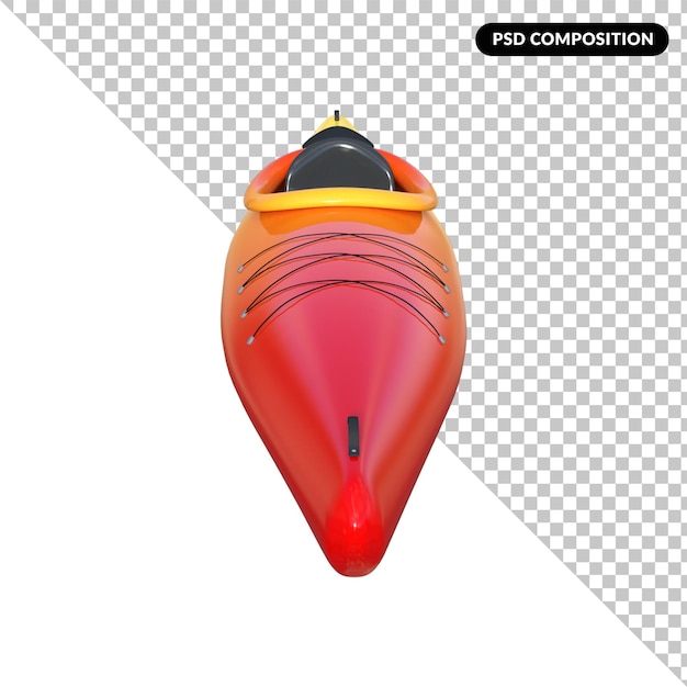 PSD una representación 3d aislada de kayak