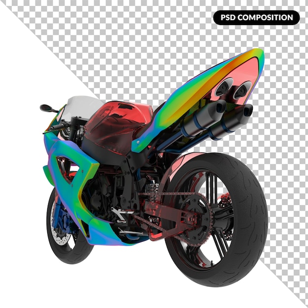 PSD representación 3d aislada de motocicleta