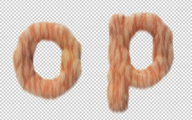 Representación 3D del alfabeto de efecto de pelo de gato