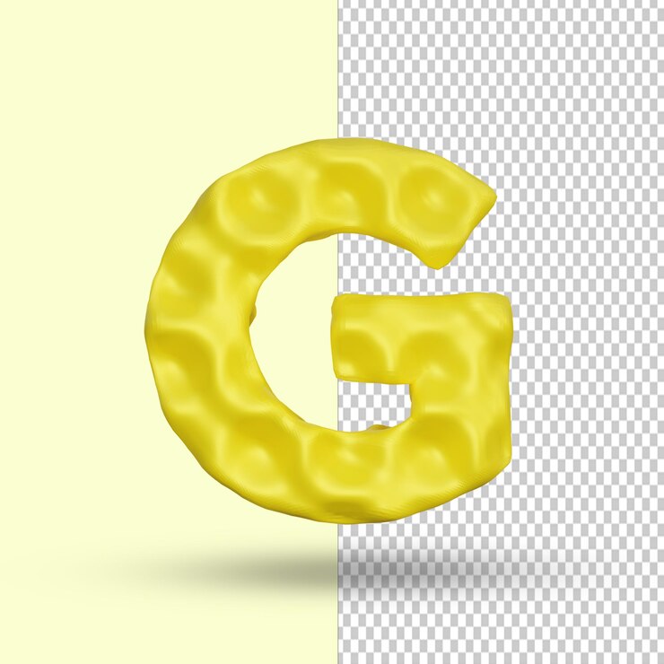 PSD representación 3d alfabeto g letra creative premium psd