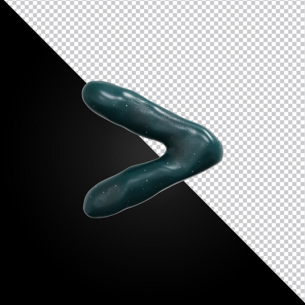 Representación 3d del alfabeto mayor que el símbolo aislado