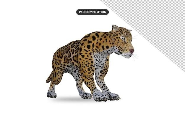 PSD representación 3d de animales jaguares