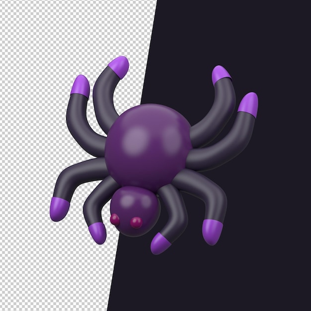 PSD representación 3d de araña icono de halloween psd