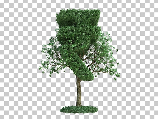Representación 3D del árbol de símbolo de dinero india