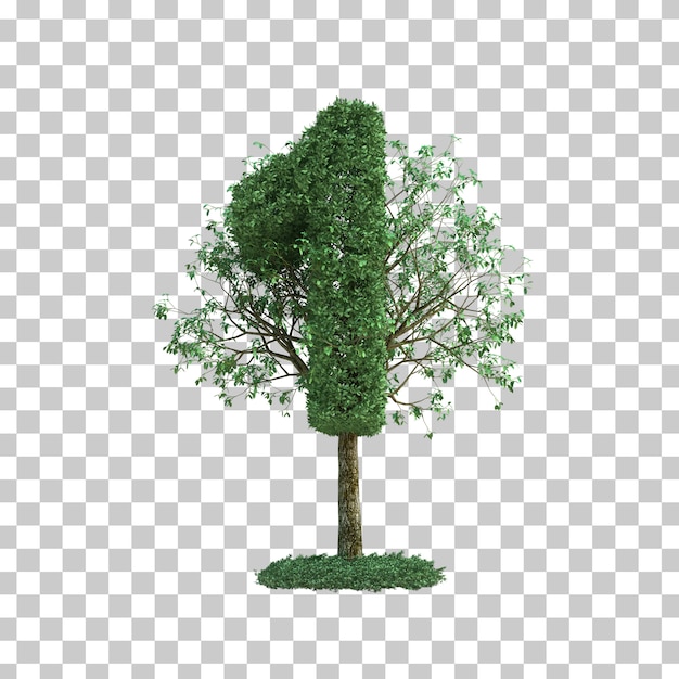 Representación 3D del árbol verde número 1