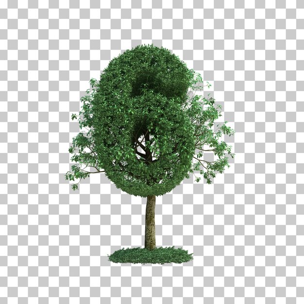 Representación 3D del árbol verde número 6